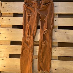 Orange boho jeans
